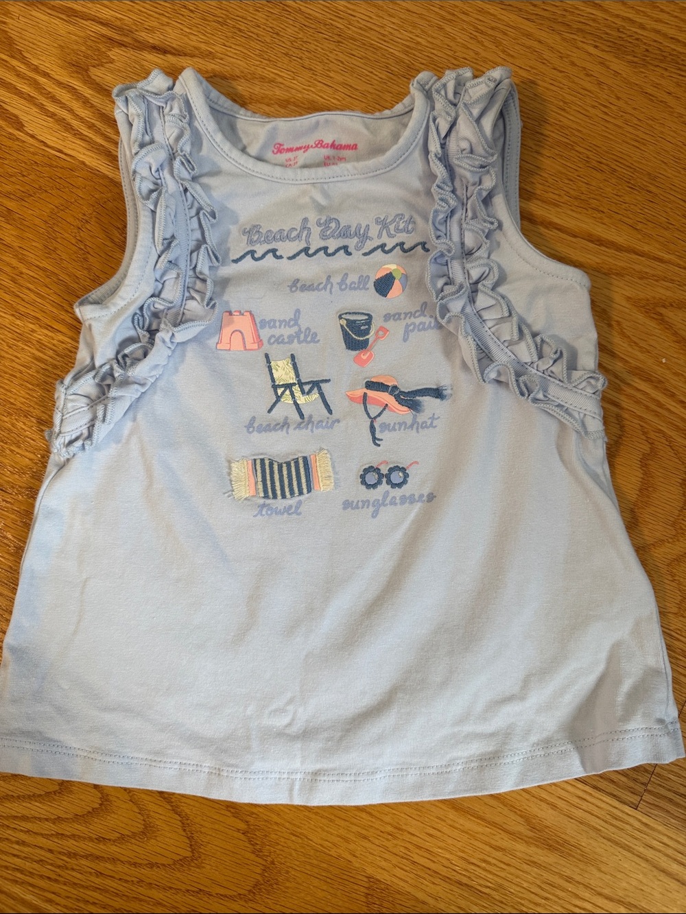 🆕Light Blue Ruffle “Beach Kit” Tank Top